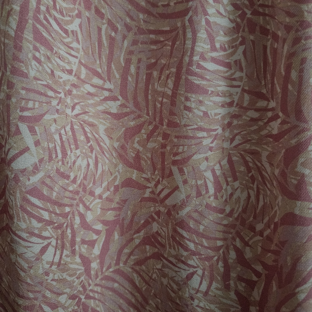 Maaji Wide Leg Side Slit Pants Pink Palm Tree Beach Resort Swim Cover Up Small - Picture 3 of 8